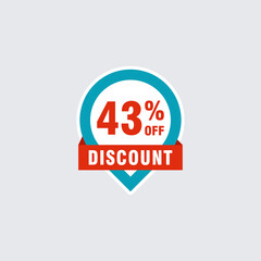 43 discount, Sales Vector badges for Labels, , Stickers, Banners, Tags, Web Stickers, New offer. Discount origami sign banner