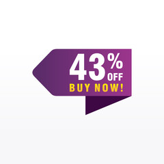 43 discount, Sales Vector badges for Labels, , Stickers, Banners, Tags, Web Stickers, New offer. Discount origami sign banner