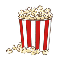 Vintage red-and-white striped popcorn bucket