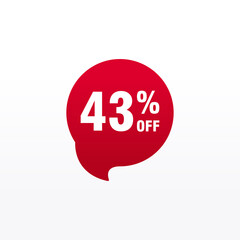 43 discount, Sales Vector badges for Labels, , Stickers, Banners, Tags, Web Stickers, New offer. Discount origami sign banner