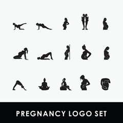pregnant silhouette design template collection, health vector template