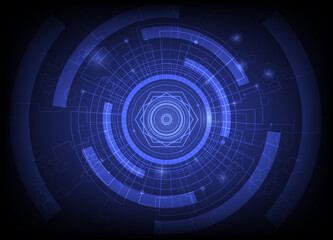 Abstract technology background concept, Circle Power technology, background dark blue Vector illustration