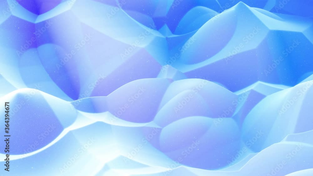 Aufkleber beautiful abstract 3d surface with glitter sparkles, abstract 3d waves run on surface in loop. blue 