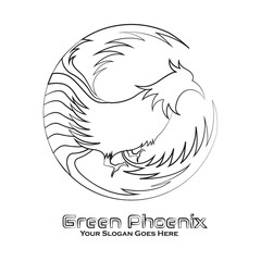 Vector logo line phoenix design in eps 10. Simple template and ready to use.