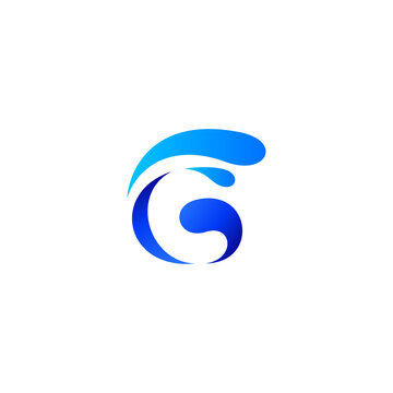 letter G with water splash logo design