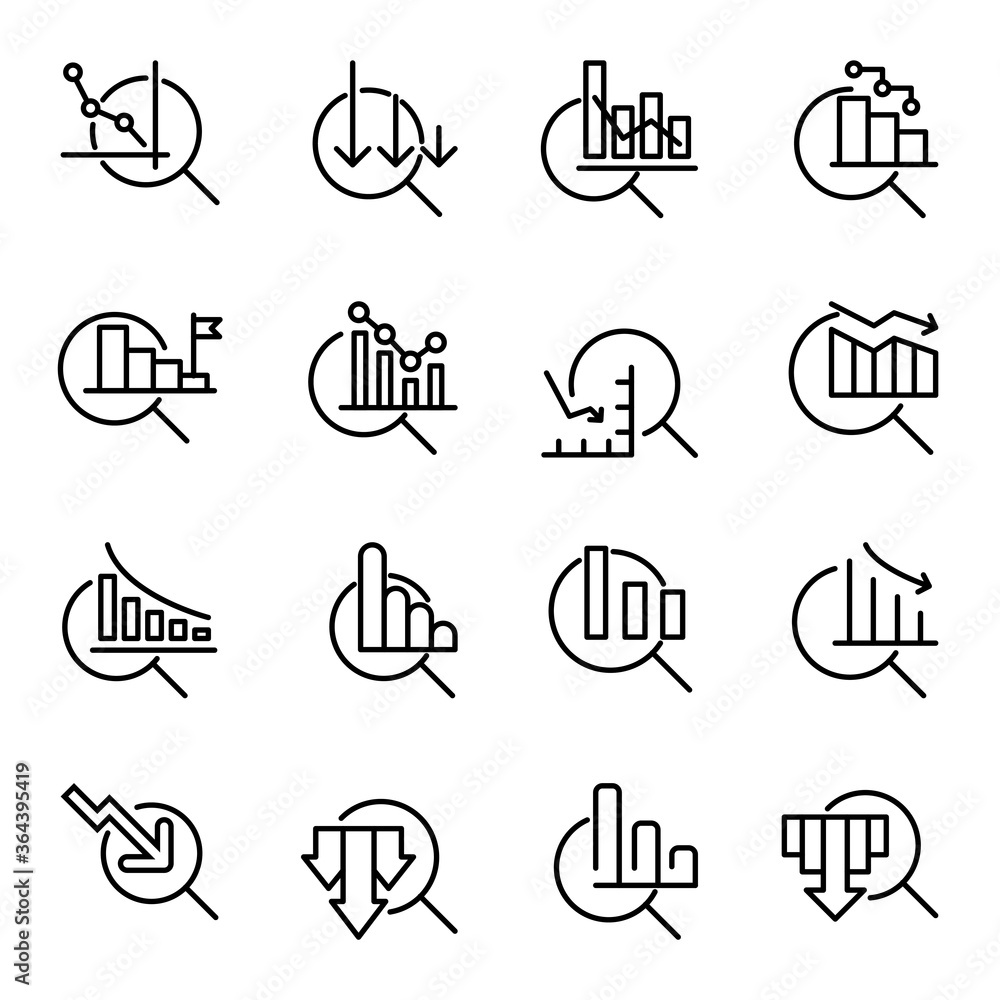 Poster simple collection of reduction related line icons.