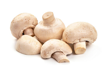 Champignon mushrooms, isolated on white background