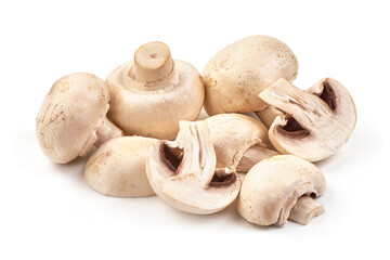 Fresh Champignon mushrooms, isolated on white background