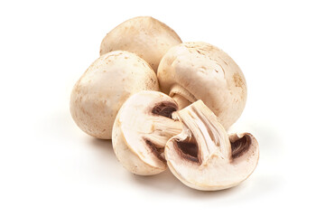 Champignons, close-up, isolated on white background