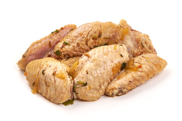 Marinated buffalo wings, isolated on white background