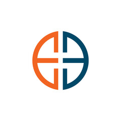 EE letter initial logo design template