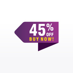 45 discount, Sales Vector badges for Labels, , Stickers, Banners, Tags, Web Stickers, New offer. Discount origami sign banner