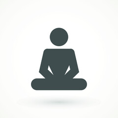 Yoga Fitness Icon. Meditation or meditate flat vector icon. Lotus position simple pictogram. Yoga pose logo Relaxation Flat Design Isolated Illustration