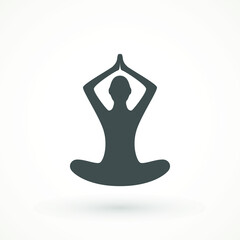 Yoga Fitness Icon. Meditation or meditate flat vector icon. Lotus position simple pictogram. Yoga pose logo Relaxation Flat Design Isolated Illustration