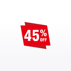 45 discount, Sales Vector badges for Labels, , Stickers, Banners, Tags, Web Stickers, New offer. Discount origami sign banner
