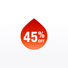 45 discount, Sales Vector badges for Labels, , Stickers, Banners, Tags, Web Stickers, New offer. Discount origami sign banner