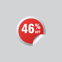46 discount, Sales Vector badges for Labels, , Stickers, Banners, Tags, Web Stickers, New offer. Discount origami sign banner