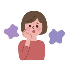 悩む女性　主線無し