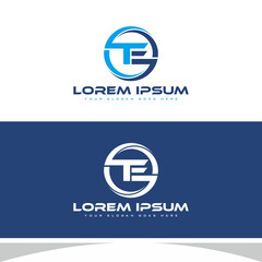 TE Initial Logo Design Vector Illustration
