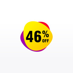 46 discount, Sales Vector badges for Labels, , Stickers, Banners, Tags, Web Stickers, New offer. Discount origami sign banner