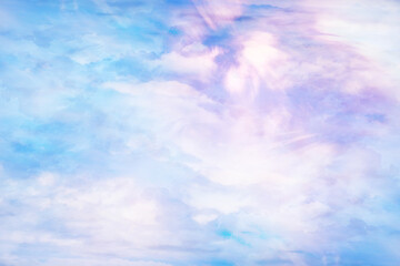 Plakat abstract pink colored background / blurred multicolored clouds, spring background
