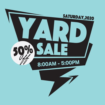 50 Percent Yard Sale Campaign Promotion Sale Banner, Drive Sales Concept Vector Illustration.