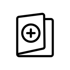Medical File Line Icon - Vector Illustration