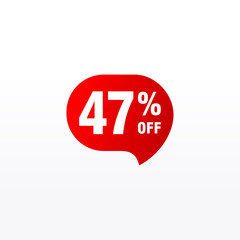 47 discount, Sales Vector badges for Labels, , Stickers, Banners, Tags, Web Stickers, New offer. Discount origami sign banner