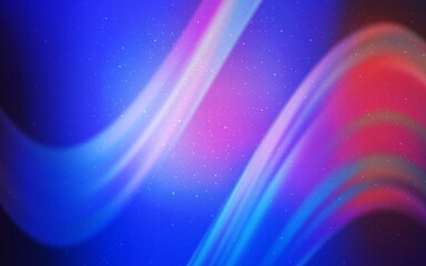 Obraz premium Light Blue, Red vector pattern with night sky stars. Glitter abstract illustration with colorful cosmic stars. Best design for your ad, poster, banner.