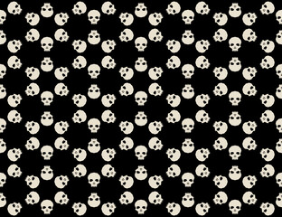 Seamless pattern with skulls. Ornamental background. Vector illustration. Endless texture.