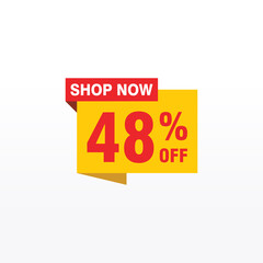48 discount, Sales Vector badges for Labels, , Stickers, Banners, Tags, Web Stickers, New offer. Discount origami sign banner