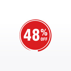 48 discount, Sales Vector badges for Labels, , Stickers, Banners, Tags, Web Stickers, New offer. Discount origami sign banner