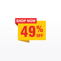 49 discount, Sales Vector badges for Labels, , Stickers, Banners, Tags, Web Stickers, New offer. Discount origami sign banner