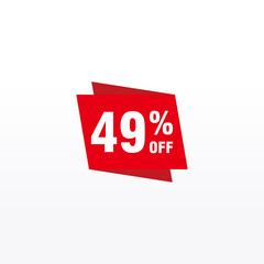 49 discount, Sales Vector badges for Labels, , Stickers, Banners, Tags, Web Stickers, New offer. Discount origami sign banner