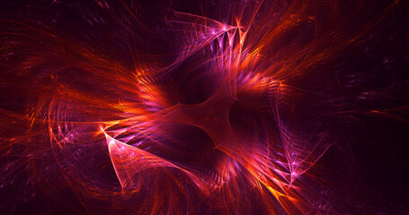 3D rendering abstract multicolor fractal light background