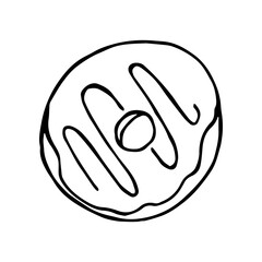 doodle illustration of a fast-food cream donut