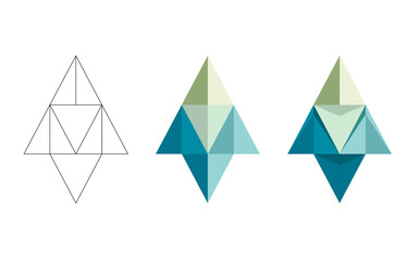 Polygonal, flat and contour arrows set isolated on a white background.