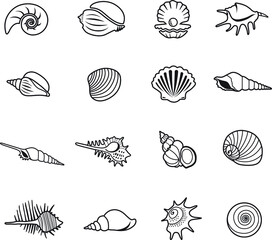 sea shell icon thin line