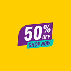 50 discount, Sales Vector badges for Labels, , Stickers, Banners, Tags, Web Stickers, New offer. Discount origami sign banner