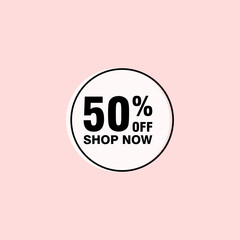 50 discount, Sales Vector badges for Labels, , Stickers, Banners, Tags, Web Stickers, New offer. Discount origami sign banner
