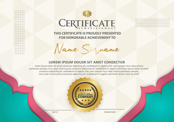 certificate template with dynamic and futuristic texture pattern background