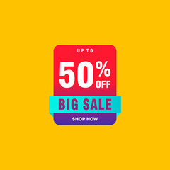 50 discount, Sales Vector badges for Labels, , Stickers, Banners, Tags, Web Stickers, New offer. Discount origami sign banner