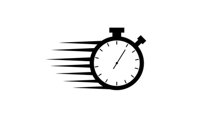 chronometer, fast service thin line icon, black color, isolated
