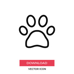 Paw icon vector. Pet sign