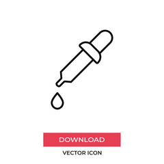 Dropper icon vector. Pipette sign