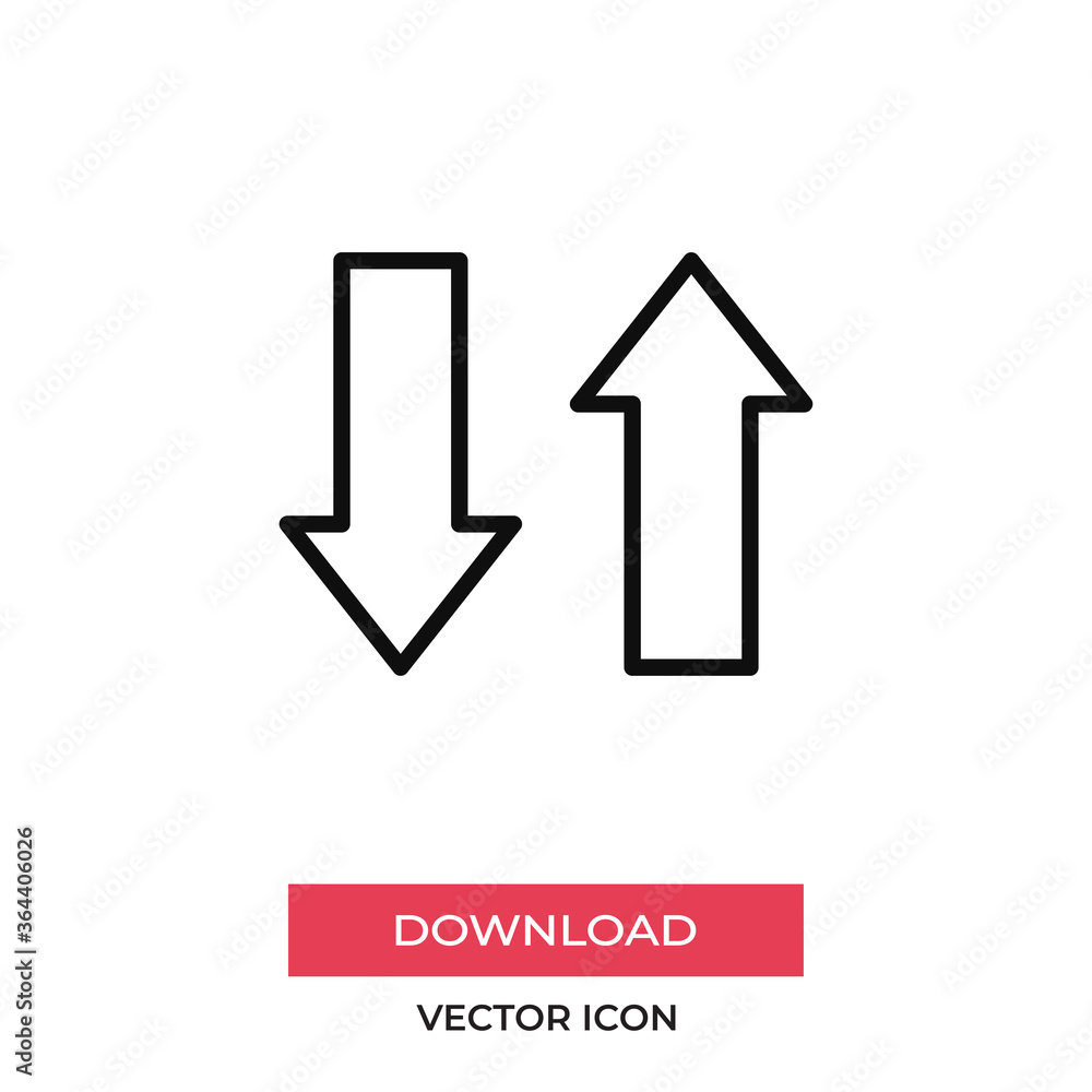 Wall mural up down icon vector. thin sign