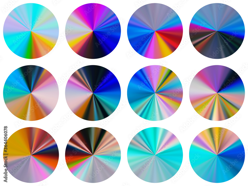 Canvas Prints circle radial metallic gradient web elements vector set.