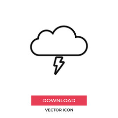Storm icon vector. Cloud sign