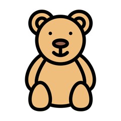 birthday or new born baby related teddy bear for gift vectors with editable stroke,