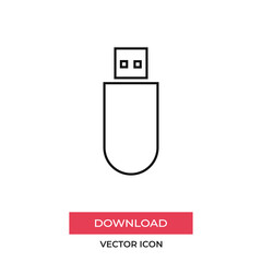 Flash drive icon vector. USB sign